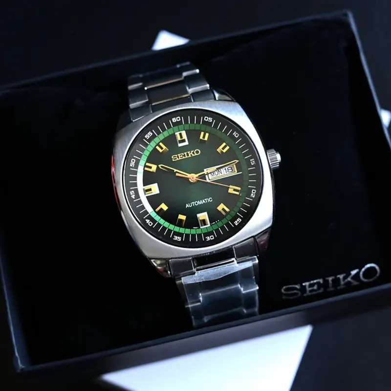 Seiko Recraft Automatic Green Dial Men's Watch- SNKM97